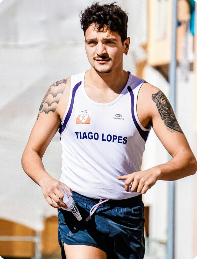 Man running on a track